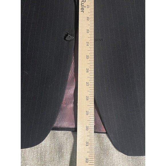 C & R Clothier Coat Blazer Men's Large Black Wool, Striped Coat - Picture 14 of 16